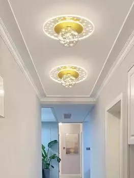 2024 Новый Потолочный Светильник Для Прохода Скандинавские Модные Декоративные Лампы Светильник Роскошный Простой Маленький Потолочный Светильник Для Комнаты Спальни Гардеробная Лампа Cold White чёрный