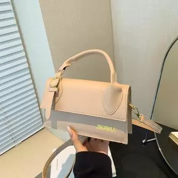 2024 новый повседневный тренд ретро европейский и американский иностранный стиль буквенная фурнитура мода плечо текстура сумка через плечо женская чёрный