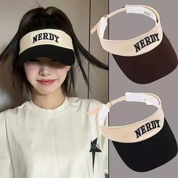 2024 новый пустой цилиндр женский галстук высокий хвост беговая спортивная кепка для верха без верха бейсболка летняя кепка в тон Adjustable BW-nerdy empty cap чёрный