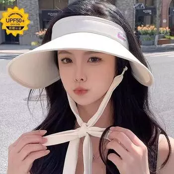 2024 новый пустой верх солнцезащитная шляпа для женщин летние путешествия защита от ультрафиолета складной солнцезащитный козырек из ледяного шелка M54-58cm