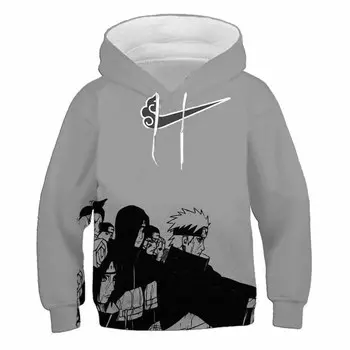 2024 Новый японский аниме Наруто ролевой костюм для мальчиков толстовка с капюшоном шапка детский топ Harajuku уличная одежда S