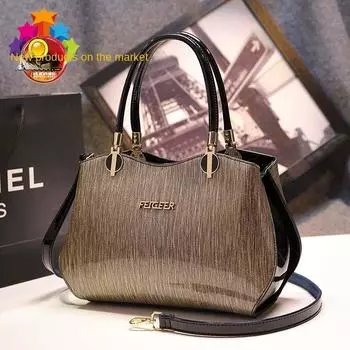 2024 Новый ручной одноплечевой рюкзак из лакированной кожи с блестящей кожей бордовый