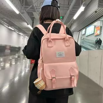 2024 Новый рюкзак nНовая модная повседневная компьютерная сумка, рюкзак для средней школы, студенческий рюкзак с защитой от брызг белый