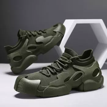 2024 новый стиль, мужская обувь, пара летающих тканых меховых туфель, туфли с носками в виде осьминога, толстая подошва и дышащие кроссовки, размеры 39–44 39 бежевый