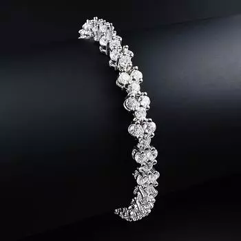 2024 Новый стильный индивидуальный роскошный браслет 18 см серебряного цвета для женщин, свадебный подарок, ювелирное изделие на руке белый
