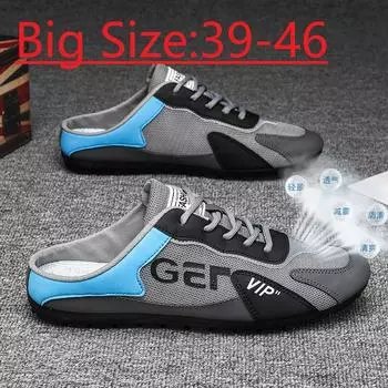 2024 Новый стиль полуслипон обувь удобная плоская обувь сетчатая мужская обувь дышащие мужские кроссовки удобные Zapatos Para Hombres 39 белый