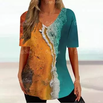 2024 новый стиль, женская футболка с графическим принтом, большой топ, женская одежда, дизайн, с коротким рукавом, блузка больших размеров, 5XL 4XL