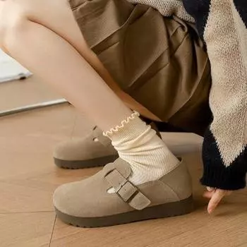 2024 Новый стиль Женские туфли на плоской подошве Slip on Flat Shoes Женские туфли-лодочки цвета конфет Черные лоферы из искусственной замши Женские балетки Mary Jane 35 бежевый