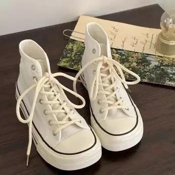2024 Новый стиль женские туфли с толстой подошвой и высоким верхом Mango Head Flat Shoes универсальные повседневные модные белые 35 фиолетовый
