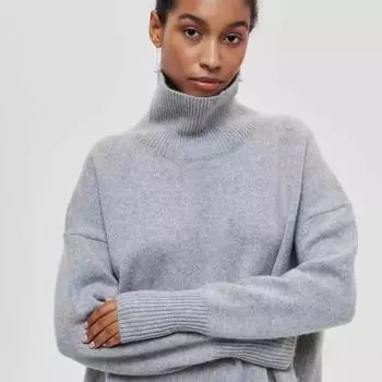 2024 Новый стиль женской одежды вечерние европейские и американские свитера свободный горячий стиль полуводолазка осенние и зимние свитера