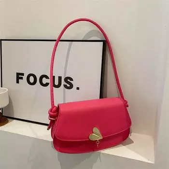 2024 новый темпераментный модный дизайн сумка через плечо иностранный стиль однотонный простой любовь текстура сумка через плечо сумка чёрный