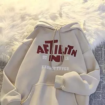 2024 Новый тяжелый осенне-зимний бархатный утолщенный свитер с капюшоном в гонконгском стиле для мужчин, тонкая куртка-пуловер для мальчиков, модный S