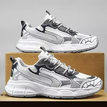 2024 Новый тренд дышащие универсальные сетчатые кроссовки для мужчин и студентов повседневные кроссовки для бега, увеличивающие рост, модная обувь для папы 39