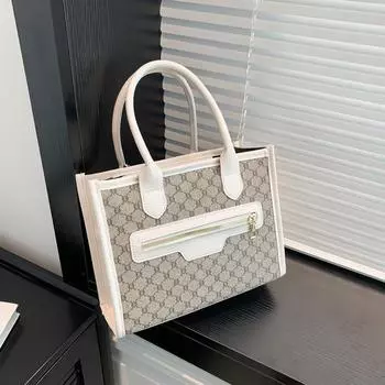 2024 новый тренд летняя модная ретро сумка-тоут простая повседневная сумка для поездок на работу нишевая дизайнерская сумка чёрный