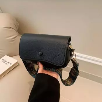 2024 новый тренд мода повседневная сумка через плечо ретро сумка женская сумка нишевая простая повседневная маленькая квадратная сумка чёрный