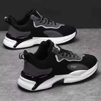 2024 новый тренд универсальная черно-белая спортивная и повседневная обувь на высокой платформе папины туфли осенне-зимние модные туфли мужская обувь 39 чёрный