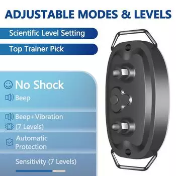 2024 новый умный ошейник против лая для собак, перезаряжаемый умный ошейник против лая, ошейник для дрессировки против лая с регулируемой чувствительностью чёрный