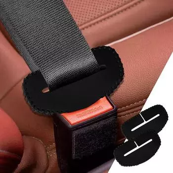 2024 Новый универсальный автомобильный ремень безопасности пряжка клипса протектор кожаный чехол для пуговиц салона антицарапающий чехол аксессуары безопасности красный