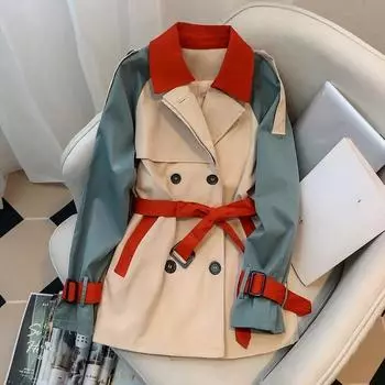 2024 Новый Весна Осень Длинный Тренч Пальто Женское Двубортное Тонкое Ветровка Женская Верхняя Одежда Свободное Повседневное Пальто S