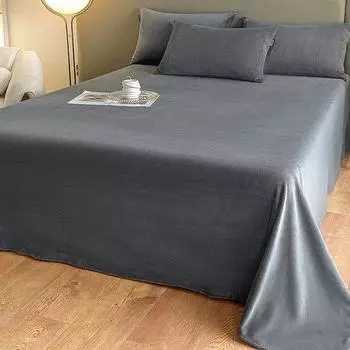 2024 Новый Высококачественный Тяжелый Молочный Бархат Однотонный Продукт Простыня Утолщенный Теплый Чехол Для Матраса Постельное Белье Для Кожи Only 2 pillowcases