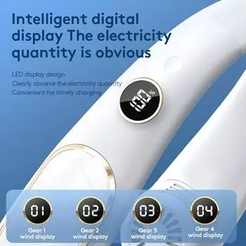 2024 Новый высокоскоростной двухъядерный носимый кондиционер, подвесной шейный вентилятор, перезаряжаемый воздушный охладитель, портативный вентилятор для наружного офиса чёрный