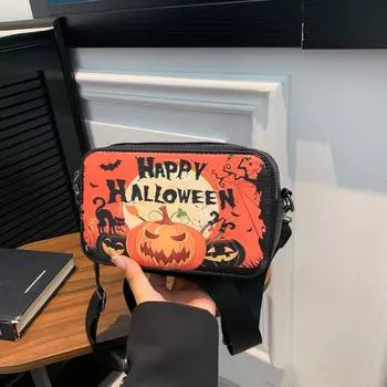 2024 новый забавный дизайн сумка на плечо на Хэллоуин косая женская сумка персонализированная трендовая повседневная простая маленькая квадратная сумка