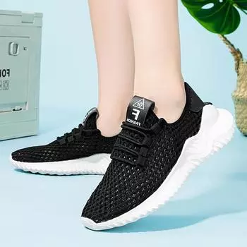 2024 Новый женский модный тренд Уличная удобная и дышащая обувь для ходьбы и отдыха на природе Спортивная обувь 36 чёрный