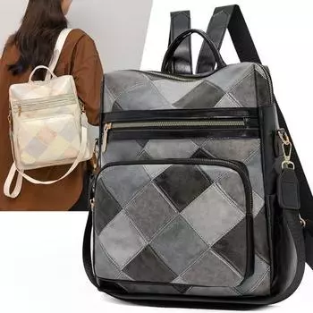 2024 Новый женский рюкзак Высококачественный кожаный рюкзак Многофункциональные сумки через плечо Школьные сумки для девочек-подростков Рюкзак Mochila чёрный