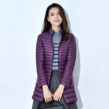 2024 новый зимний большой размер ультратонкий пуховик женский короткий легкий, средний и длинный белый утиный пух, легкий, тонкий и тонкий M хаки