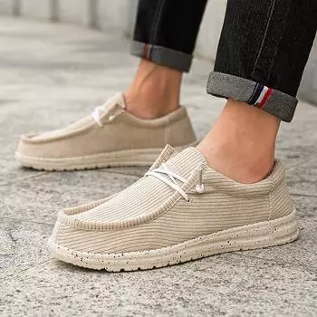 2024 обувь большого размера модная повседневная обувь мужская парусиновая обувь покрывает ноги ленивые одна педаль вельвет 40 темно-коричневого