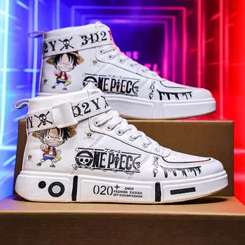 2024 обувь для родителей и детей, цельная мужская обувь для бега, высокие кроссовки в стиле аниме для мужчин, повседневная обувь, повседневная обувь для прогулок 31 белый/красный