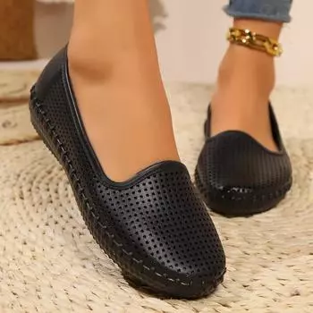 2024 Обувь для женщин на открытом воздухе Женские туфли на плоской подошве Повседневные офисные и карьерные туфли на плоской подошве Женские туфли с круглым носком и мягкой подошвой 36 покинуть белый