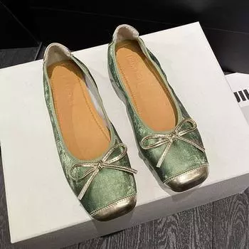 2024 Обувь для женщин Плоские туфли для девочек Повседневные туфли-лодочки Удобные модные мокасины без застежек 34 чёрный