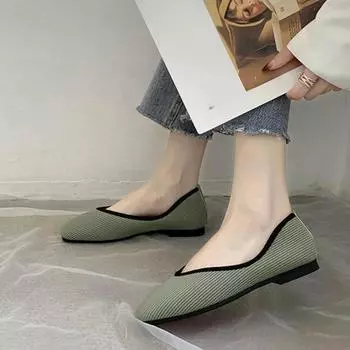 2024 обувь на плоской подошве из хлопчатобумажной ткани, женские желтые балетки, носки, женские туфли без шнуровки на плоской подошве, большие размеры 43 35 бежевый