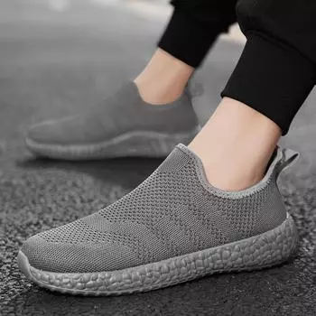 2024 обувь на воздушной подушке мужская летающая плетеная спортивная обувь мужская повседневная обувь весна и осень новый тренд дышащая мужская обувь 40 чёрный