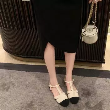 2024 Обувь Сандалии с закрытым носком 2024 Женский летний костюм Женские туфли 2024 Девочки Плоские сандалии Stra Сандалии Mujer Роскошные Плоские сандалии 35 белый