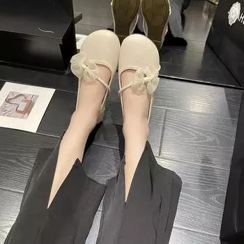 2024 Обувь женская мягкая универсальная повседневная женская кроссовки на плоской подошве Modis с круглым носком Новое платье для бабушки Милая летняя лодочка Удобные леи 35 абрикосовый