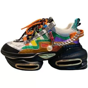 2024 Обувь женская весна и осень новый модный бренд маленькие белые туфли для отдыха мягкая кожа увеличенная толстая подошва обувь 35 бежевый