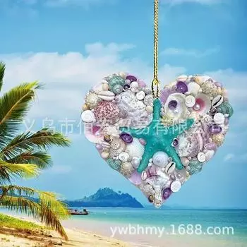 2024 Очаровательное мультяшное акриловое украшение для рождественской елки для любителей пляжа и подарков