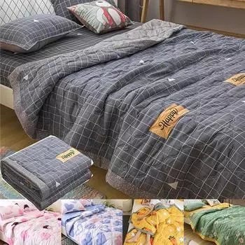 2024 одеяло с принтом, летнее тонкое одеяло, двойные одеяла, приятное для кожи хлопковое тонкое одеяло 80/100/150/180/220 см 80X100cm Only a Quilt