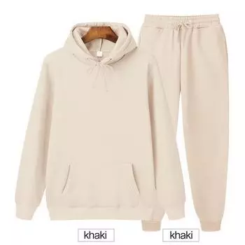 2024 однотонная толстовка, комплект из двух предметов, толстовка с капюшоном, женская толстовка, осенняя мужская толстовка + брюки, комплекты S