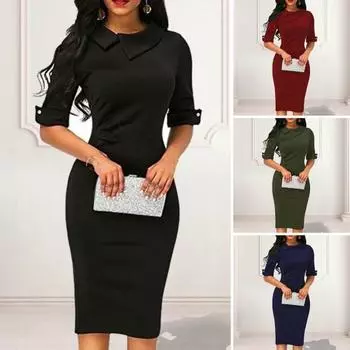 2024 офисное платье с асимметричными лацканами и молнией, офисное женское вечернее облегающее платье с запахом на бедрах, уличная одежда M вино красного