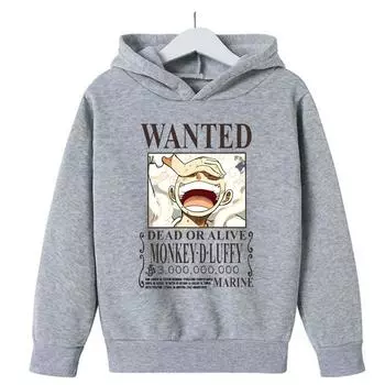 2024 One Piece Kids Luffy Hoodie Sweatshirt One Piece Boys Girls Sport Casual Sweeper Cosplay Costume Children Pullovers Tops S