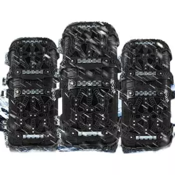 2024 Оптимизированная зимняя цепь противоскольжения из марганцевой стали TPU для разрушения льда, простая установка цепей для снега и грязи, сцепление для разрушения льда чёрный