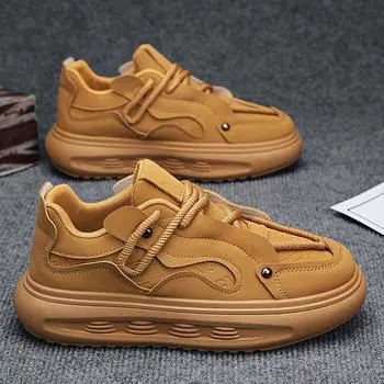 2024 Original Men Sneakers Designer Fashion Skateboard Shoes Men Bread Shoes Streets Hip Hop Casual Sneakers Platform Shoes 39 бежевый