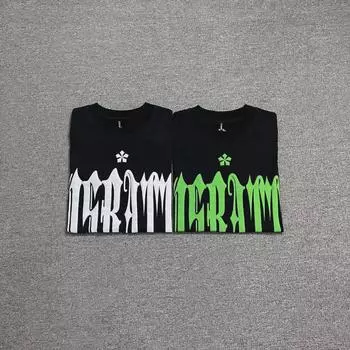 «2024 Osbatt Bat Foam Print Хлопковые парные футболки» Medium