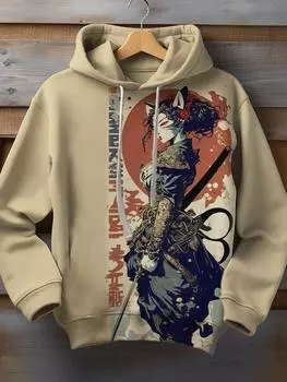 2024 Осень и зима Аниме Мужская толстовка с капюшоном Искусство Досуг Спорт Повседневная толстовка с капюшоном с напечатанным узором Новая осень и зима S