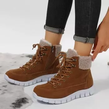 2024 осень и зима короткие женские ботинки с круглым носком на шнуровке ботинки-буфы британские повседневные женские ботинки с фланцем 36 чёрный