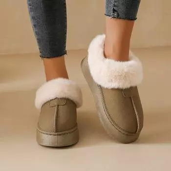 2024 осень и зима Мао Мао рот теплые зимние ботинки на толстой подошве короткие трубчатые утолщенные однопедальные ленивые хлопковые ботинки производитель 36 хаки