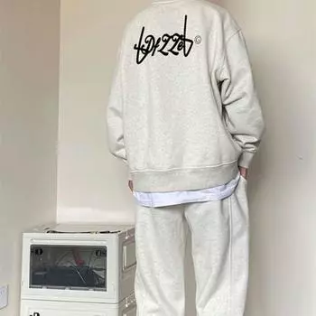 2024 Осень и зима Новая американская толстовка с длинными рукавами и капюшоном Мужская ретро-брендовая свободная утолщенная куртка-топ Y2K Trendy S серый